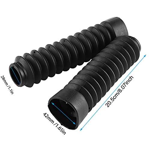 Keenso 1 Pair Rubber Fork Cover Gaiters - Motorcycle Front Fork Cover Gaiters Boots Shock Damping Dust Cover 205 x 42mm (Black) - Image 5