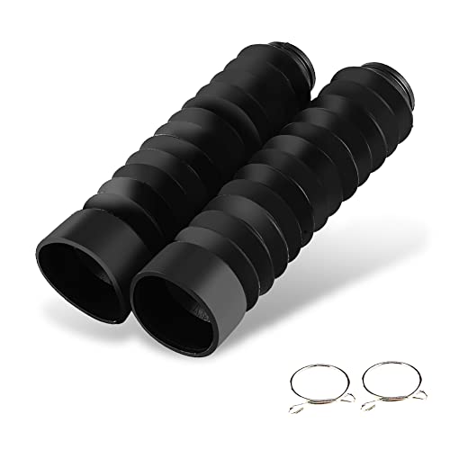 Keenso 1 Pair Rubber Fork Cover Gaiters - Motorcycle Front Fork Cover Gaiters Boots Shock Damping Dust Cover 205 x 42mm (Black) - Image 1