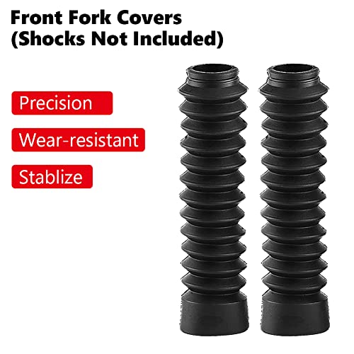 Keenso 1 Pair Rubber Fork Cover Gaiters - Motorcycle Front Fork Cover Gaiters Boots Shock Damping Dust Cover 205 x 42mm (Black) - Image 4
