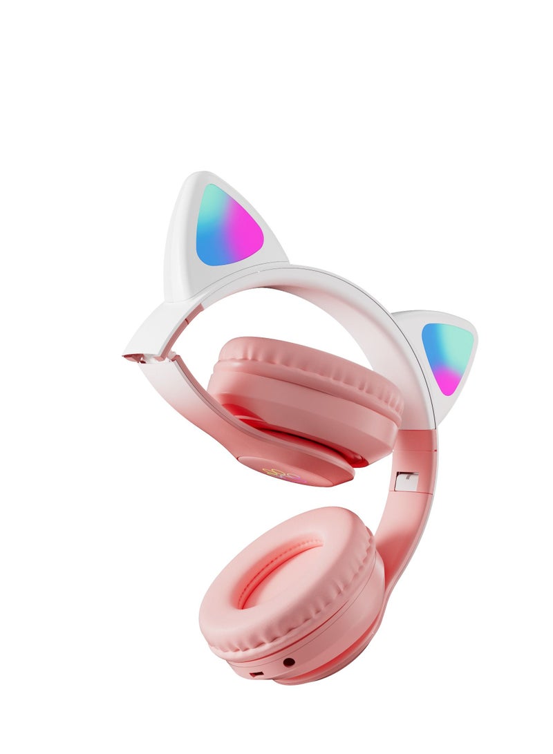 GULFLINK Cat Ear Bluetooth Headset Flashing Light 5.0 Wireless Sports and Leisure Headset Bluetooth Headphones Pink - Image 4