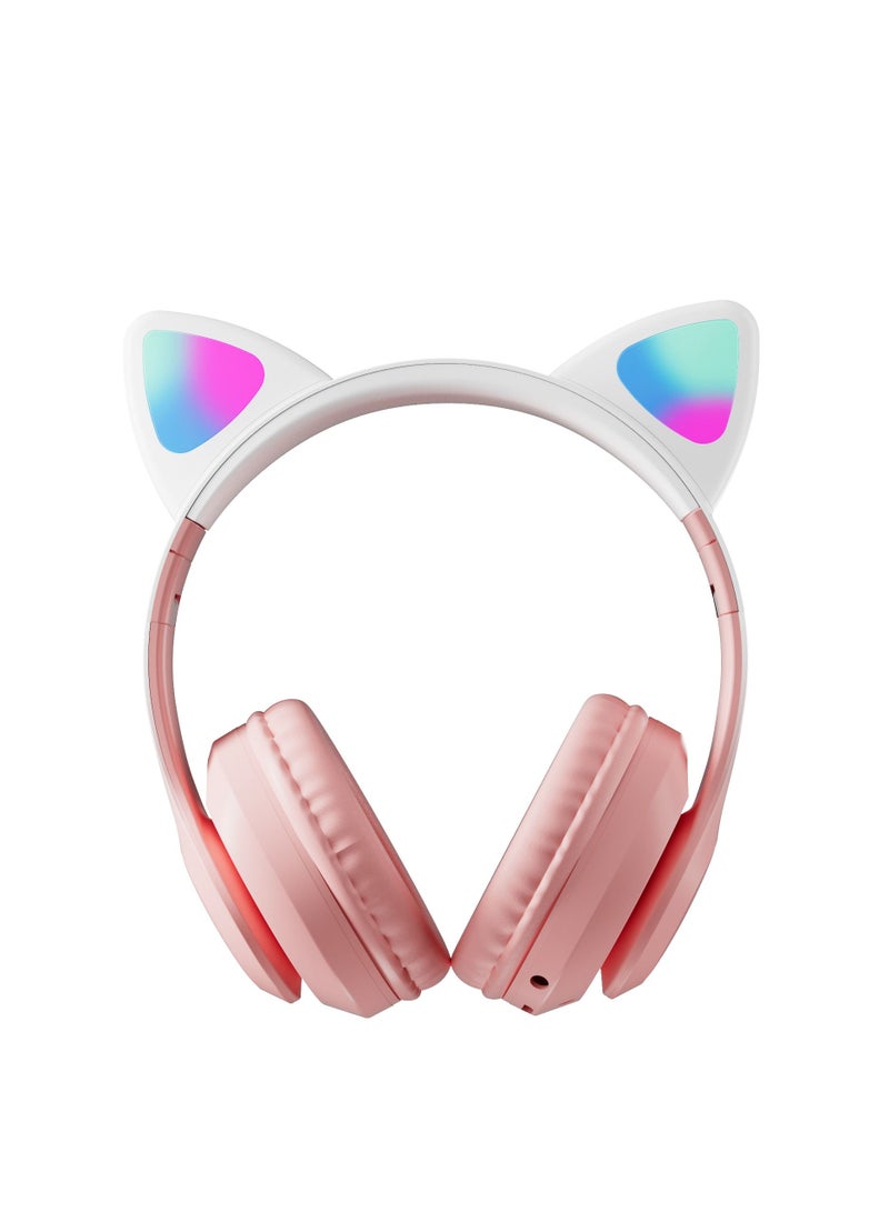 GULFLINK Cat Ear Bluetooth Headset Flashing Light 5.0 Wireless Sports and Leisure Headset Bluetooth Headphones Pink - Image 5
