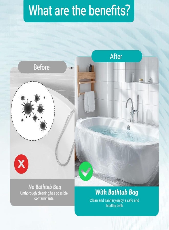 Sibba Bathtub Cover Liner 25 PCS Tub Bath Bag Portable Plastic Insert Water Storage Topper Protector Construction Covers Non Slip Foot Bags Travel Protective Tubs Hanging Folding Lid - Image 4