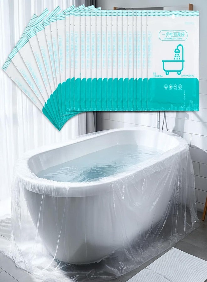Sibba Bathtub Cover Liner 25 PCS Tub Bath Bag Portable Plastic Insert Water Storage Topper Protector Construction Covers Non Slip Foot Bags Travel Protective Tubs Hanging Folding Lid - Image 1