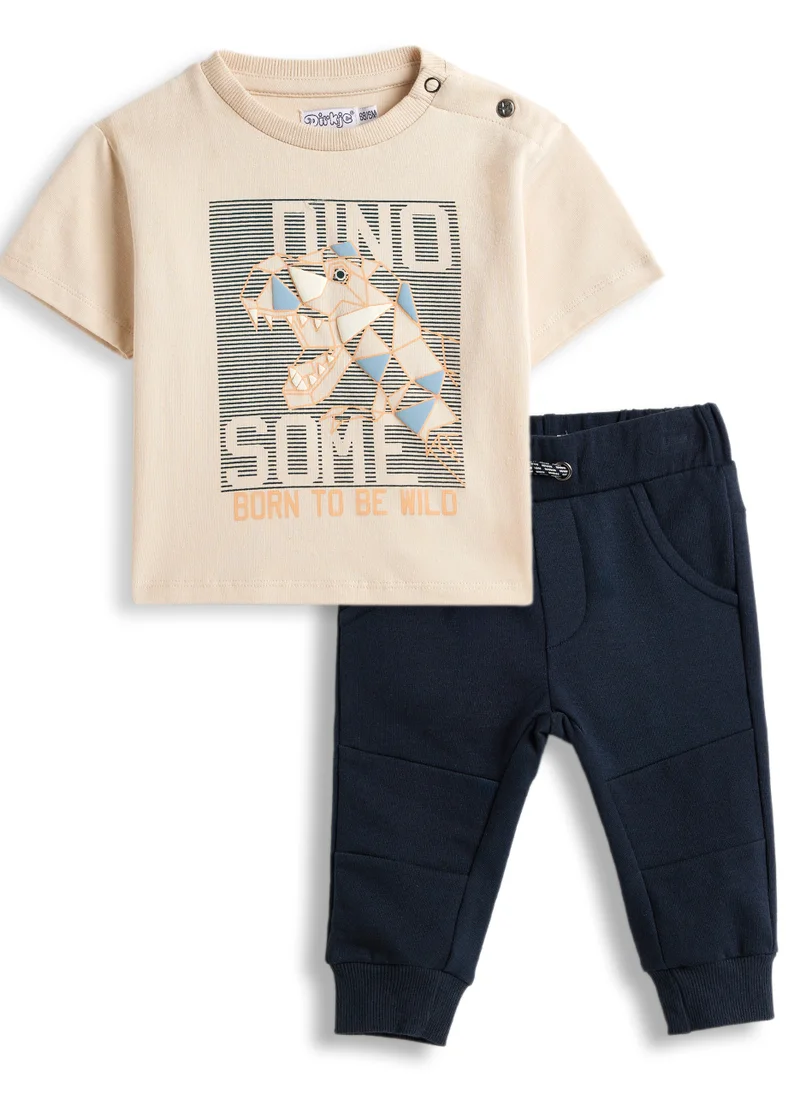 Dirkje Dirkje Boys Set -Dino T-shirt loose fit & Trousers