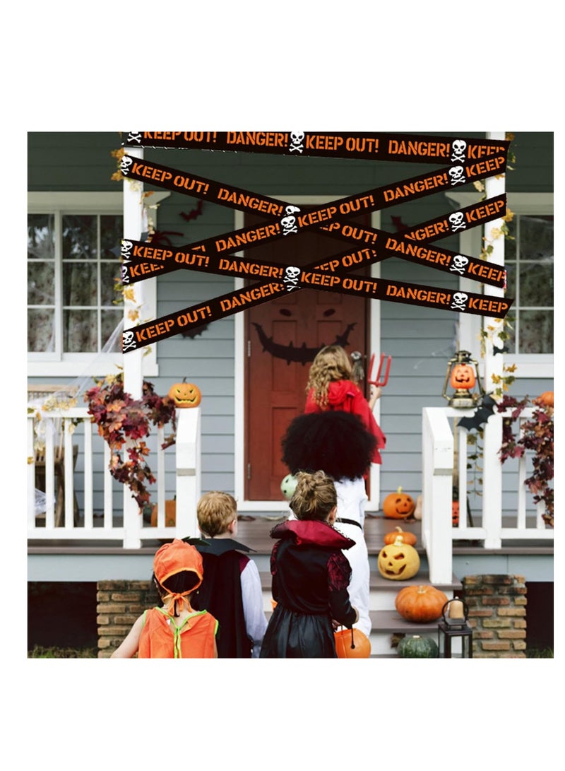 هالوين تحذير شريط الديكور - علامات السلامة تحذير شريط الخوف، هالوين خطر، حاجز ديكورات، تحذير، ديكورات - Image 3