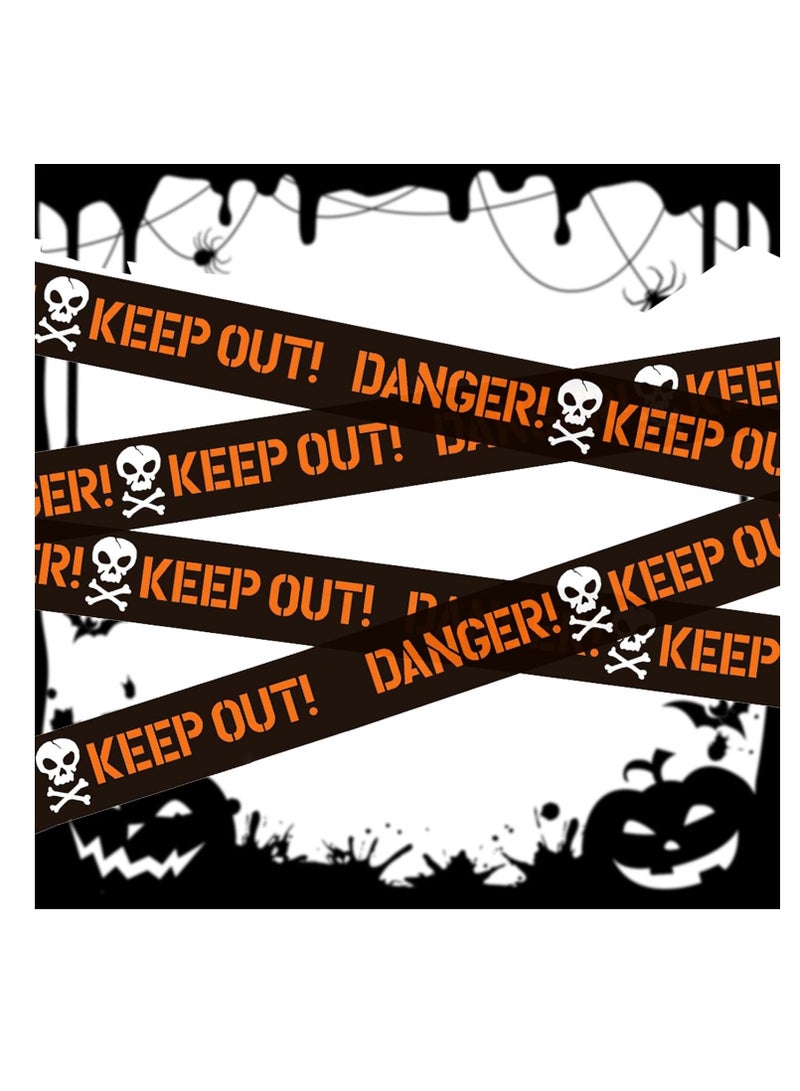 هالوين تحذير شريط الديكور - علامات السلامة تحذير شريط الخوف، هالوين خطر، حاجز ديكورات، تحذير، ديكورات - Image 1