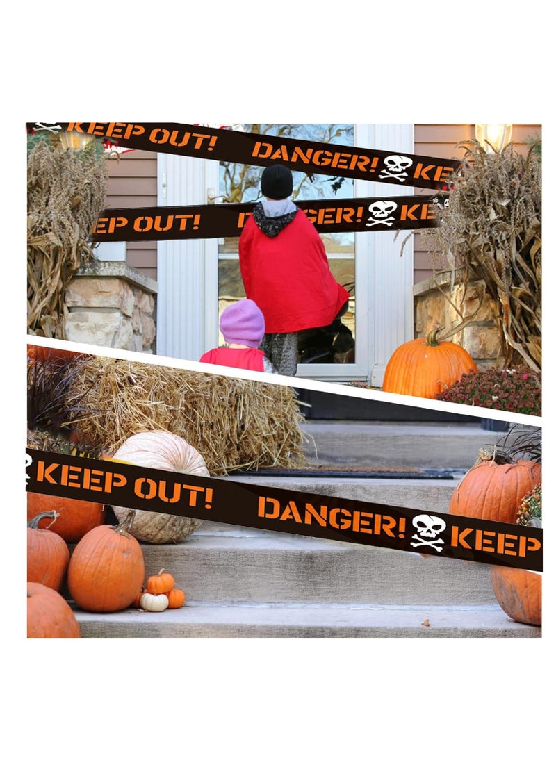 هالوين تحذير شريط الديكور - علامات السلامة تحذير شريط الخوف، هالوين خطر، حاجز ديكورات، تحذير، ديكورات - Image 4