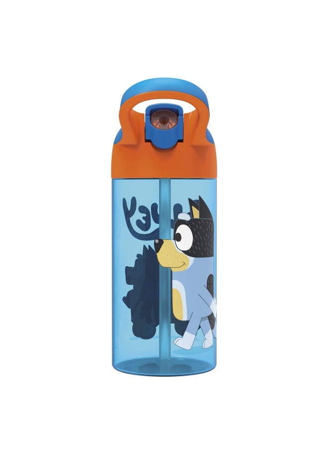Zak Designs - 17.5 Oz Riverside Bluey Kids Water Bottle With Straw And Built In Carrying Loop Made Of Durable Plastic Leak Proof Design For Travel 2Pk Set - Image 1