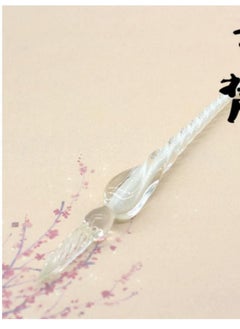 Alissa Vintage Handmade Glass Dip Signature Pen Elegant Crystal Dip Sign Pen Great Gift transparent  - Image 2