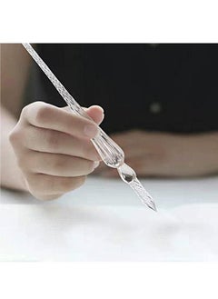 Alissa Vintage Handmade Glass Dip Signature Pen Elegant Crystal Dip Sign Pen Great Gift transparent  - Image 3