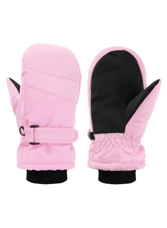 Geyoga Kids Snow Mittens Waterproof Winter Ski Gloves Warm Thicken Snow Gloves for Girls Boys(Pink,3-5 Years) - Image 1