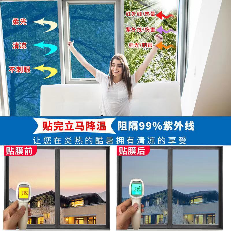 One-Way Perspective Insulation Film – Blackout Sunscreen Glass Sticker for Living Room - Image 4