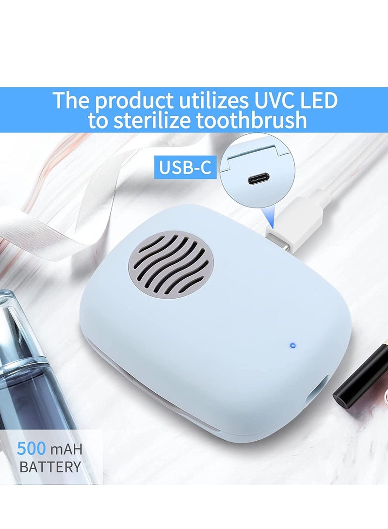 Toothbrush Sanitizer with UV Light Rechargeable Mini UVC Sterilizer Case Fan and USB for Travel or Home Long Battery Life Fits All TypesSizes Toothbrushes - Image 2