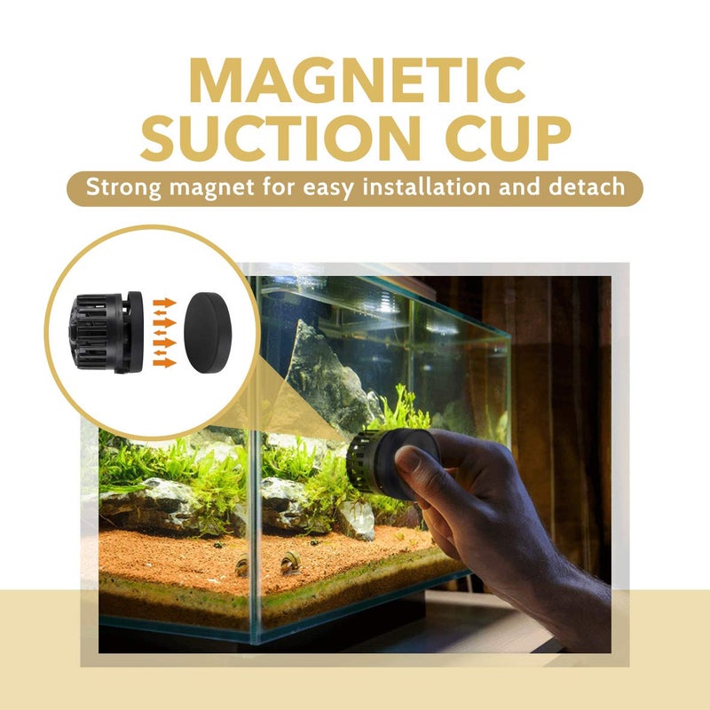 hygger Mini Wave Maker Aquarium Magnetic DC Powerhead with LED Display Controller for Saltwater Tank, 1600 GPH Aquarium Water Circulation Pump 5 to 30 Gallon Black - Image 2