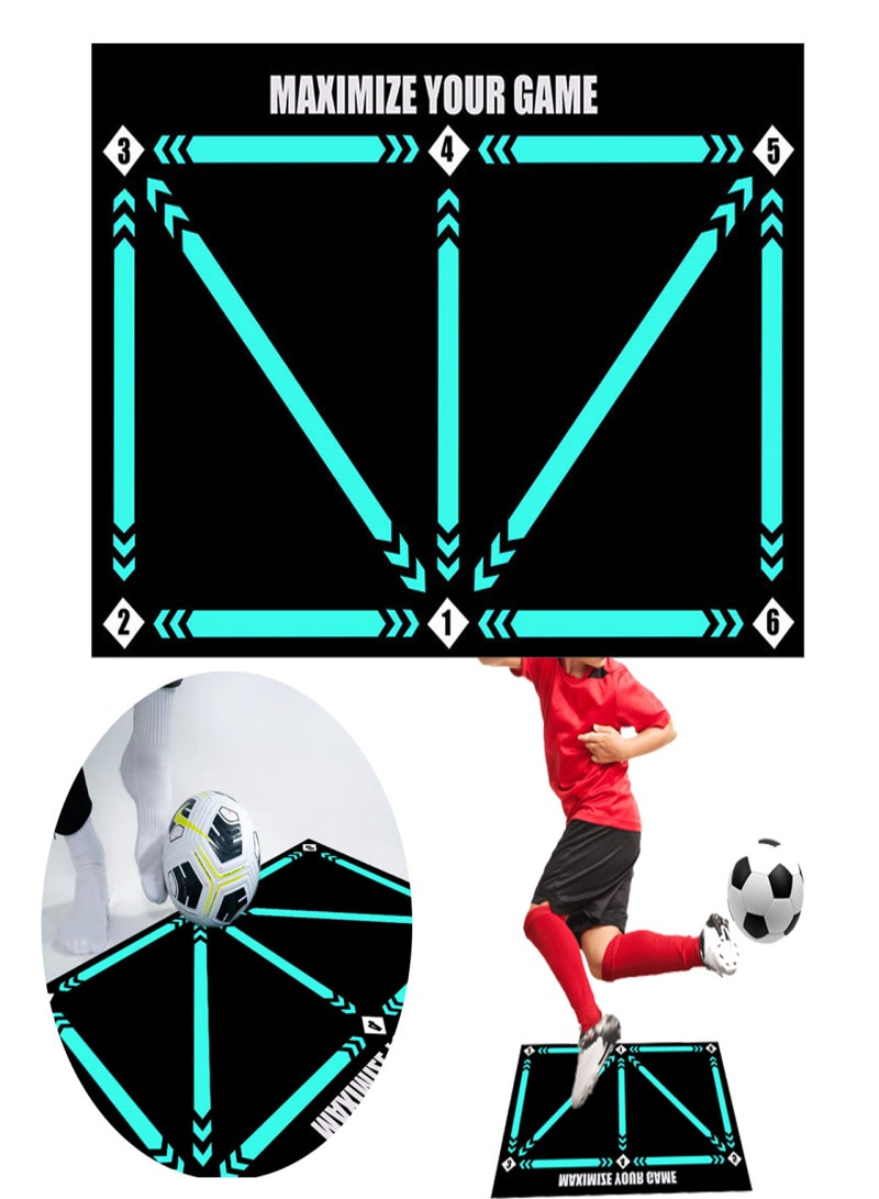 Generic Football Footstep Training Mat Anti-Slip Soccer Training Mat Skill Enhancement Indoor Exercise Mat for Kids Adults Football Dribble Training - Image 1