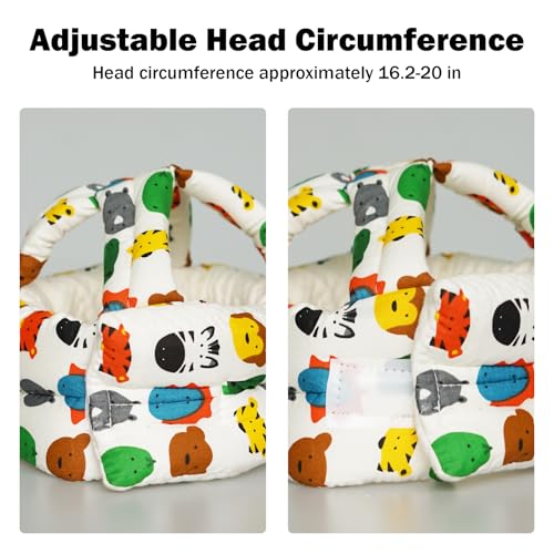 REFLYAWAY Baby Head Protector Baby Helmet for Crawling Walking, No Bumps Safety Head Adjustable Protective Cap for Walking, Playing (Animals) - Image 2