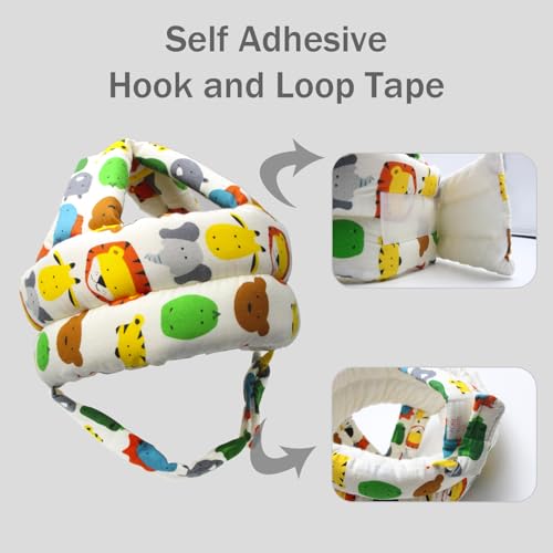 REFLYAWAY Baby Head Protector Baby Helmet for Crawling Walking, No Bumps Safety Head Adjustable Protective Cap for Walking, Playing (Animals) - Image 3