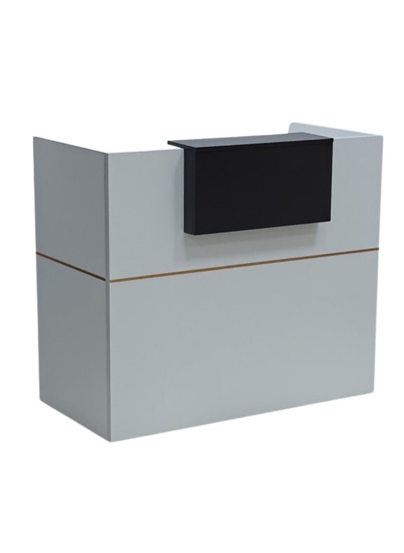 Uzman Home - Uzman Home Modern Reception Desk For Front Office Desk, Premium Quality Office Reception Desk 120cm Color White - Image 1