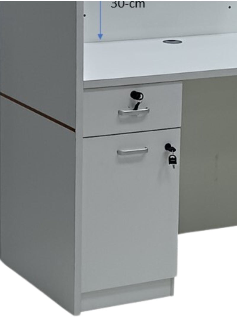 Uzman Home - Uzman Home Modern Reception Desk For Front Office Desk, Premium Quality Office Reception Desk 120cm Color White - Image 1