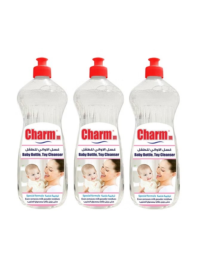 CHARMM Baby Bottle Cleanser Ideal For Cleaning Baby Bottles 100% Recycled Eco-Friendly Dermatologically Tested 3x1L - Image 1