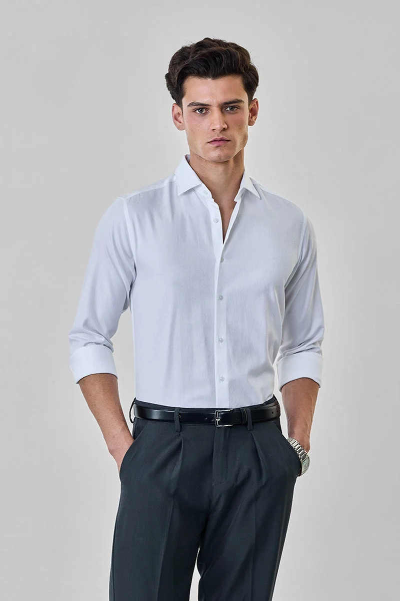 SNITCH Luxe Slim Fit Self-design Shirt