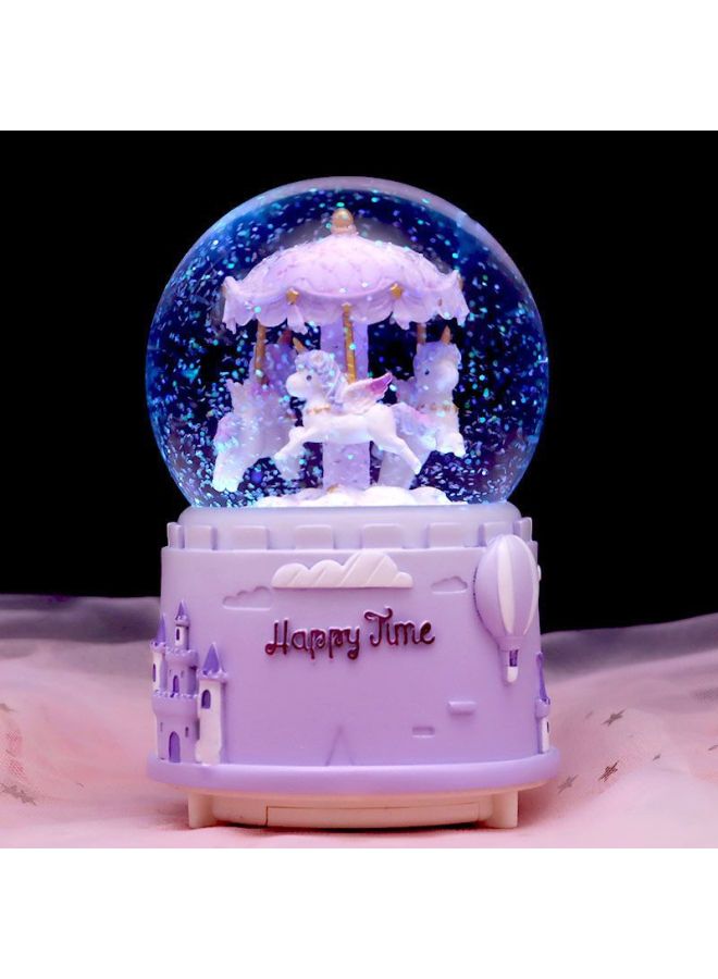Carousel Crystal Ball Music Box Automatic Snow Snow Boy Girl Princess Children Birthday Graduation Gift-Color:54 Lolita Large Blue [automatic Snow]-Size:Luxurious Packaging + Greeting Card + Handbag [written Greeting Card] - Image 3