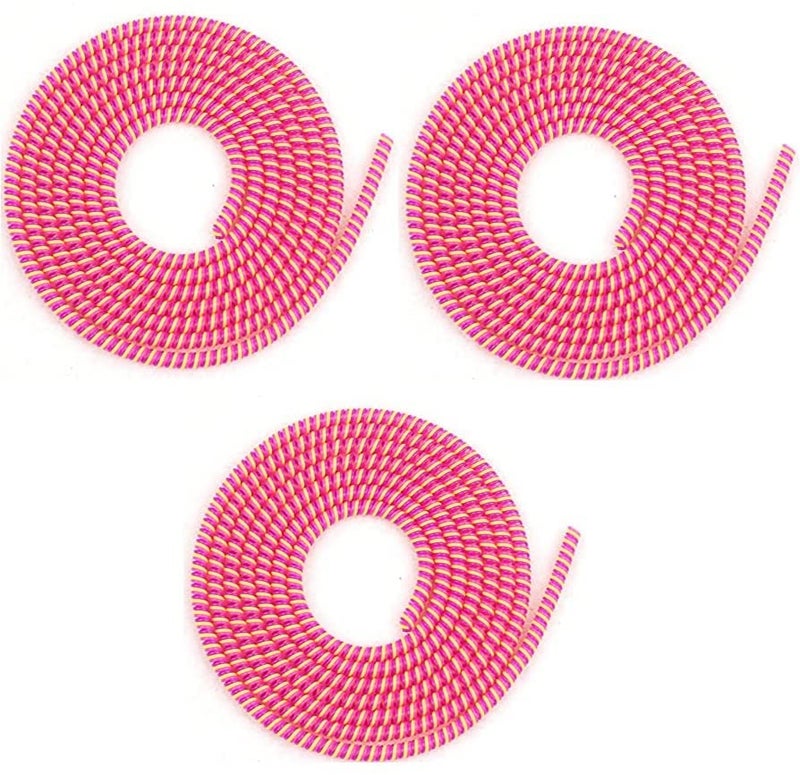 BeFall Ultimate Cable Protector | Spiral Triple Colour 1.5 Meter / 150 cm (3 Pieces) | Plastic Cord Wire Charger Winder for iPhone and Android Charging Cables (Pink3) - Image 1