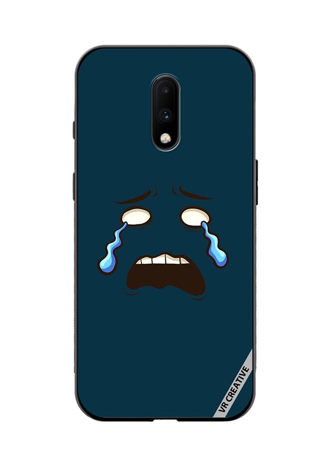 VR CREATIVE - Protective Case Cover For OnePlus 7 Crying Face Design Multicolour - Image 1