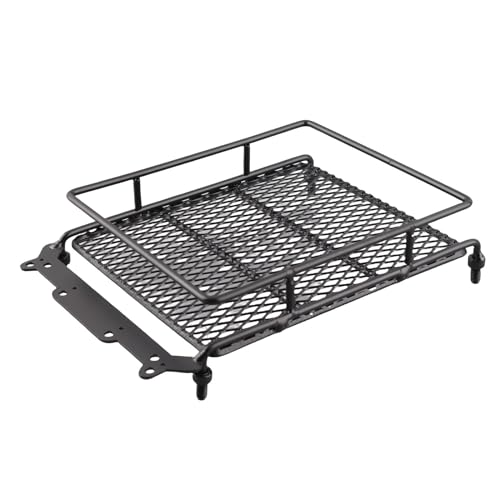 Dilwe RC Car Roof Rack, Middle Size Roof Rack Luggage Carrier with Quadrate LED Lights for SCX10 1/10 Remote Control Cars(4 White Light Color) Car Model Accessory - Image 1