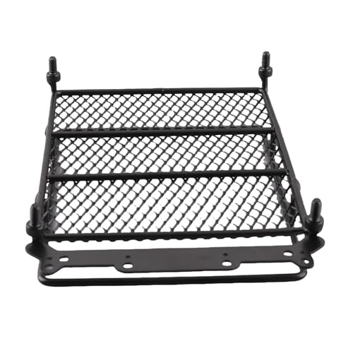 Dilwe RC Car Roof Rack, Middle Size Roof Rack Luggage Carrier with Quadrate LED Lights for SCX10 1/10 Remote Control Cars(4 White Light Color) Car Model Accessory - Image 5