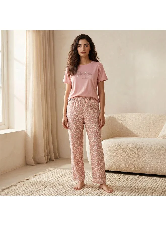Splash FAV Splash Intimates Pyjama Set T-shirt & Trousers Viscose