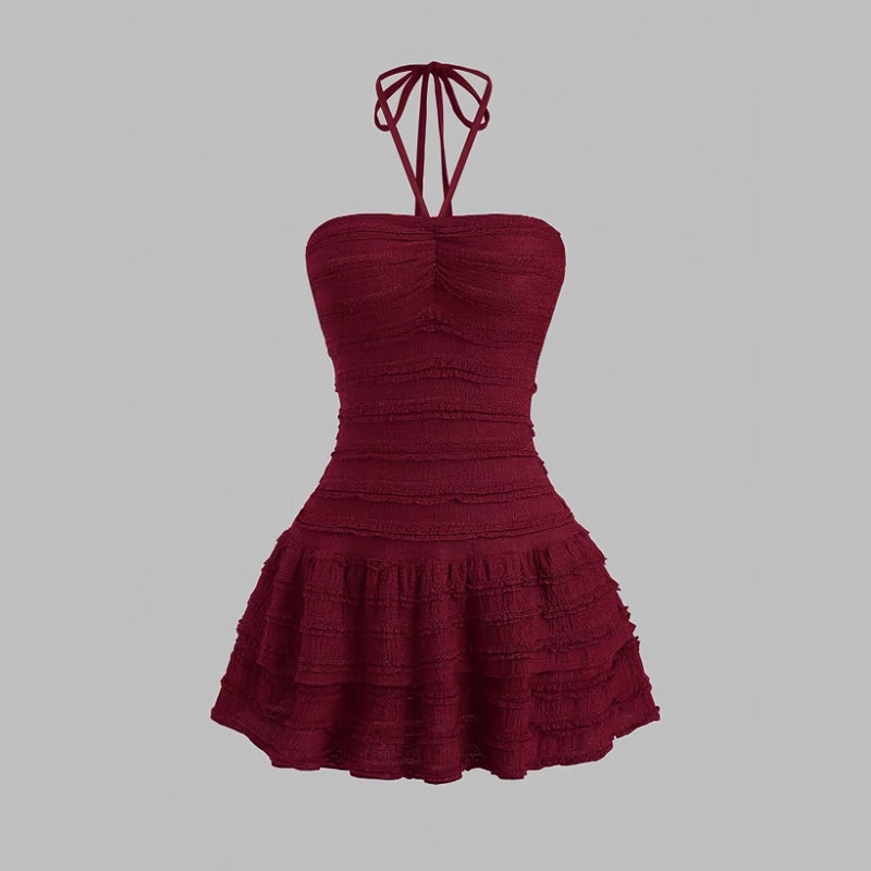 TK Irregular Tie Neck Summer Sweet Fresh Dress - Image 1
