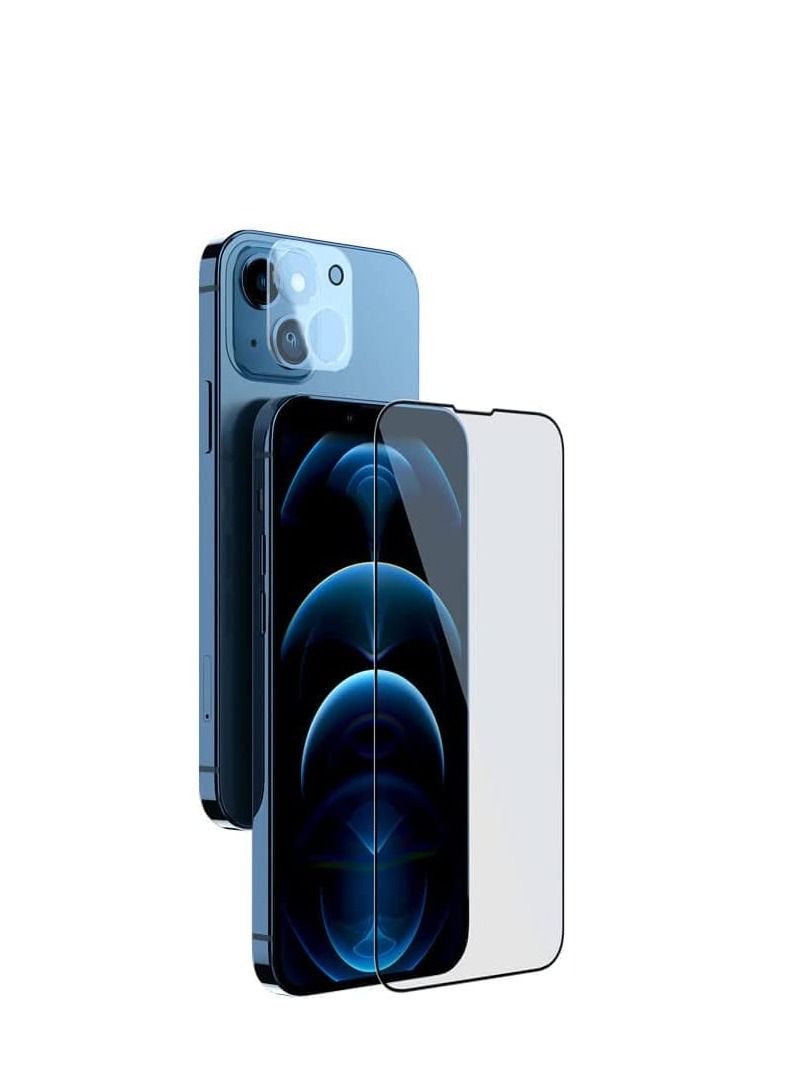 Nillkin 2-in-1 HD Full Screen Tempered Glass Screen Protector 0.33 mm Camera Protective Film For iPhone 14 6.1 Inch 2022 - Black - Image 2
