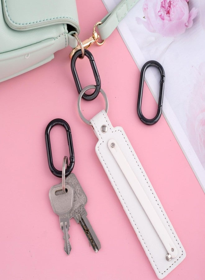 STSTR 3 PCS Oval Spring Ring Clips, Black Metal Keyring Purse Clip, Heavy Duty Opening O Ring Carabiner for Keychains, Buckle Clasp for Backpacks, Purse, Keys, Bag Strap (1.97"/1.73"/1.5") - Image 4