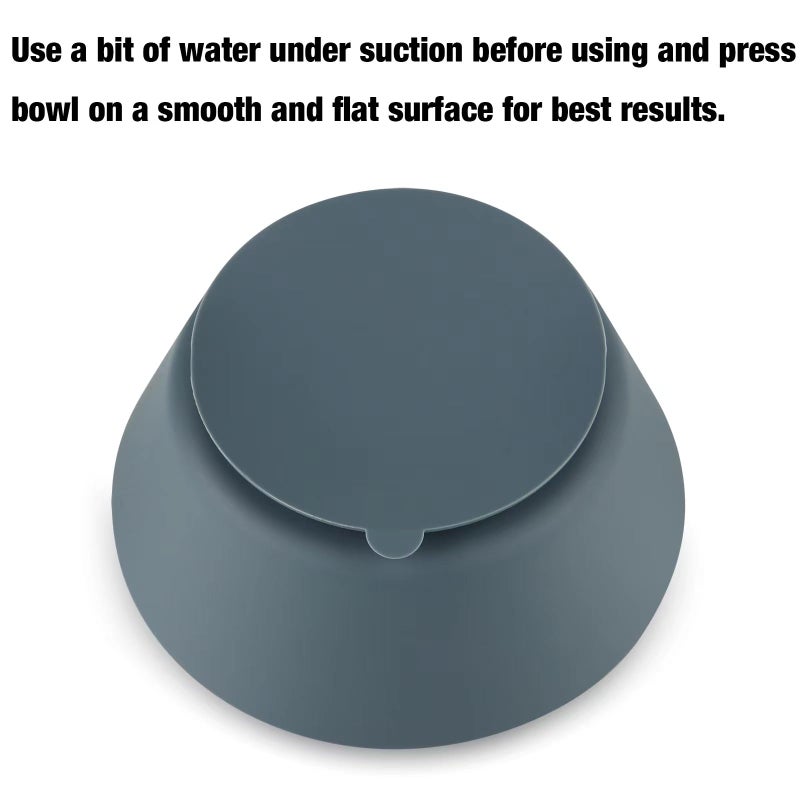 PandaEar 3 Pack Baby Suction Bowls|Silicone Food Bowls First Stage Feeding for Baby Toddler Infant Kids| Food Grade Soft Safe BPA-Free Silicone Toddler Bowls -Blue/Gray - Image 5