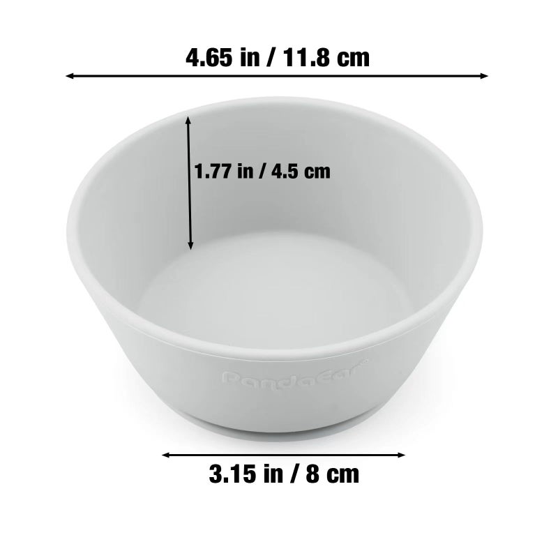 PandaEar 3 Pack Baby Suction Bowls|Silicone Food Bowls First Stage Feeding for Baby Toddler Infant Kids| Food Grade Soft Safe BPA-Free Silicone Toddler Bowls -Blue/Gray - Image 4