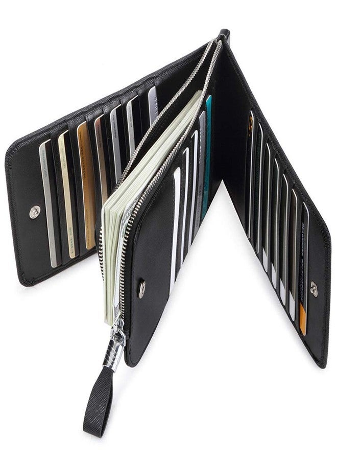JEEBURYEE Women's Genuine Leather Credit Card Holder RFID Long Zipper Purse Wallet - Image 5