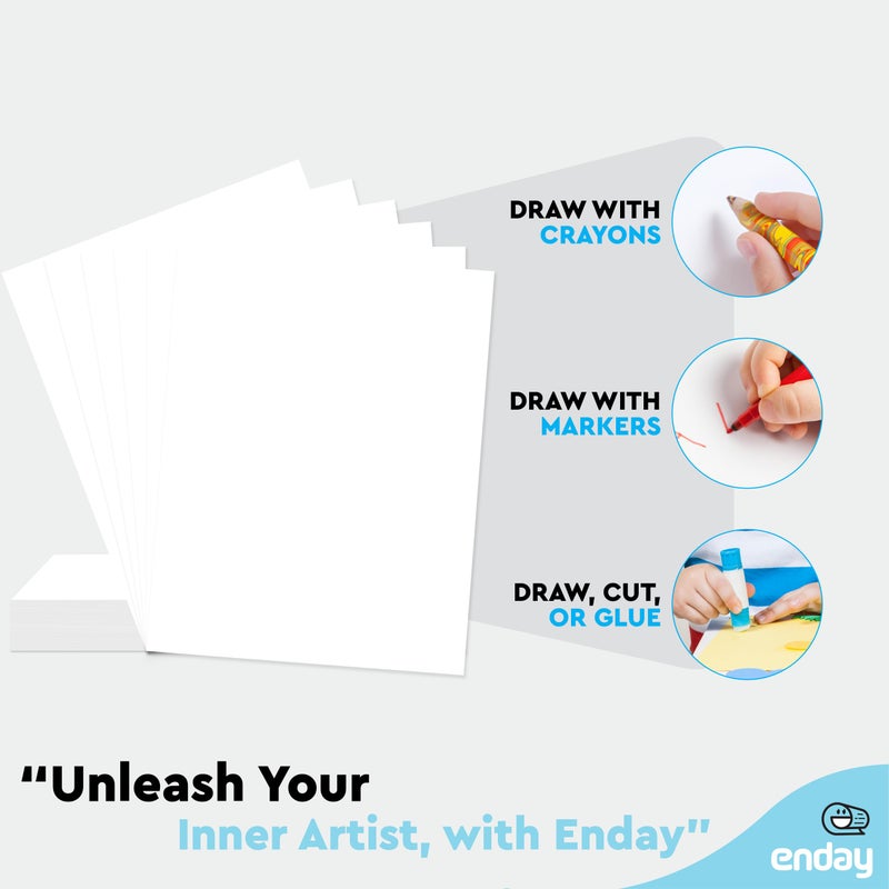 Enday White Poster Board 22x28 Poster Paper, Value Poster Boards Pack of 100 Sheets Posterboard, Large Poster Board Bulk for School Supplies Art Craft Project Presentation - Enday - Image 3