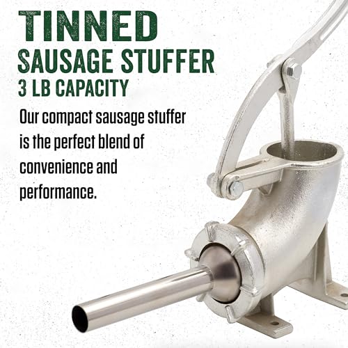 LEM 3 Lb Tinned Sausage Stuffer with Stainless Steel Stuffing Tubes - Image 2