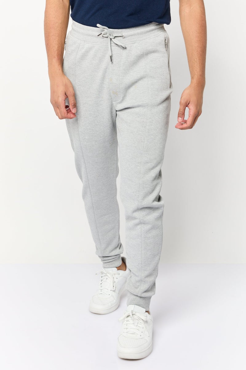 Celio Men Regular Fit Heather Jogger Pants, Grey - Image 1