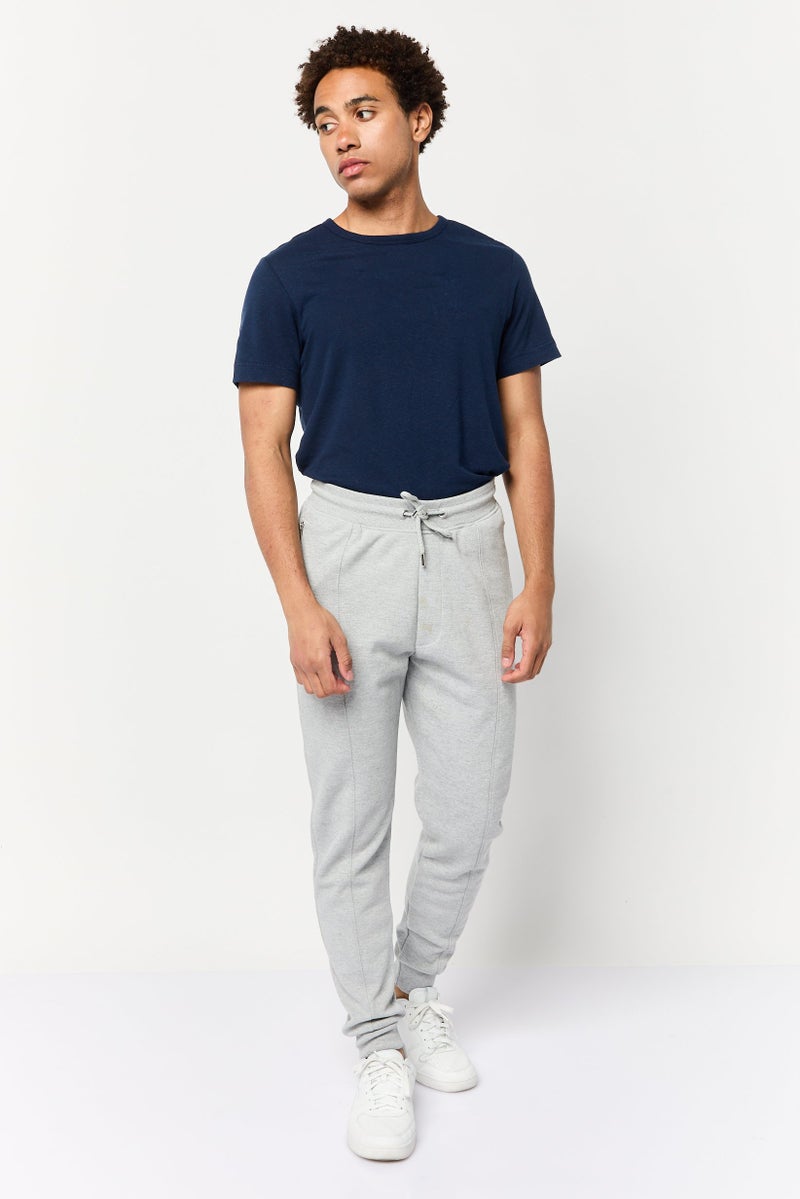 Celio Men Regular Fit Heather Jogger Pants, Grey - Image 2