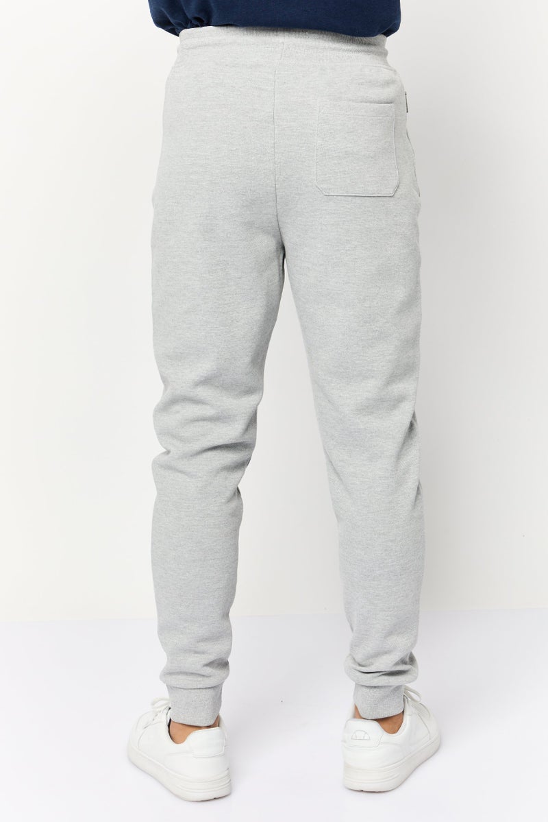 Celio Men Regular Fit Heather Jogger Pants, Grey - Image 4