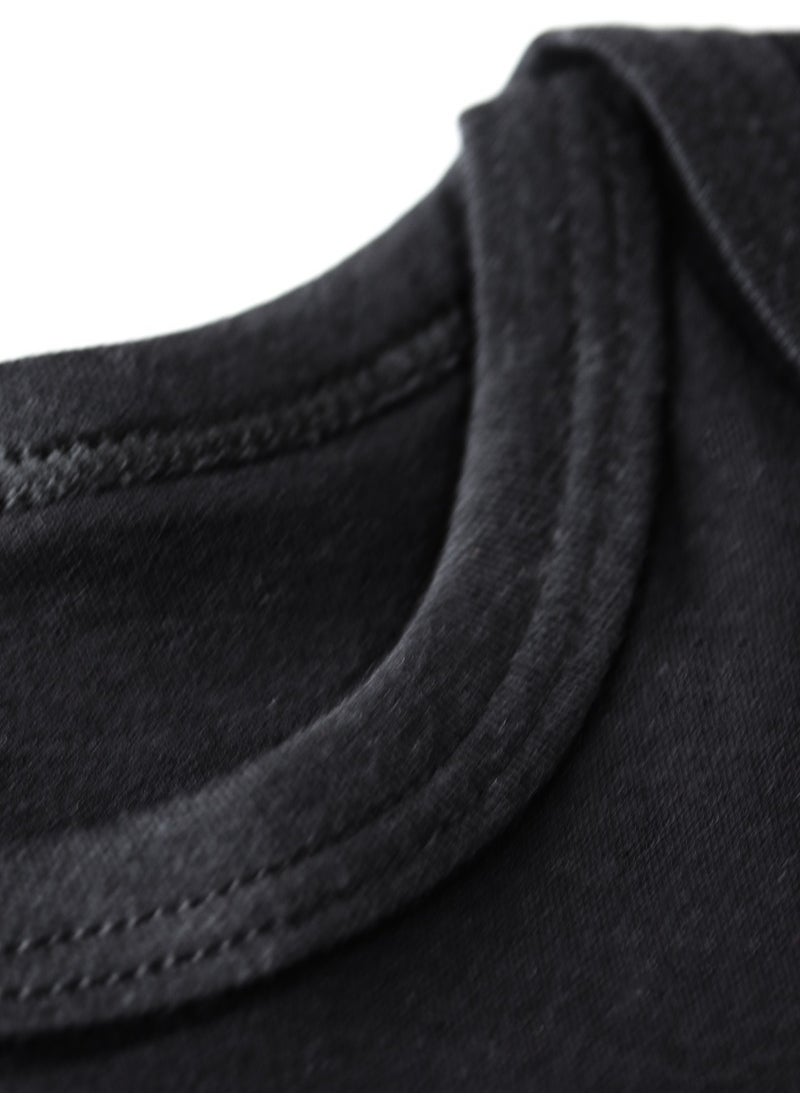 BOBDOG BOBDOG Unisex 100% Cotton Natural Comfort Infant Baby Bodysuit-Black  - Image 5