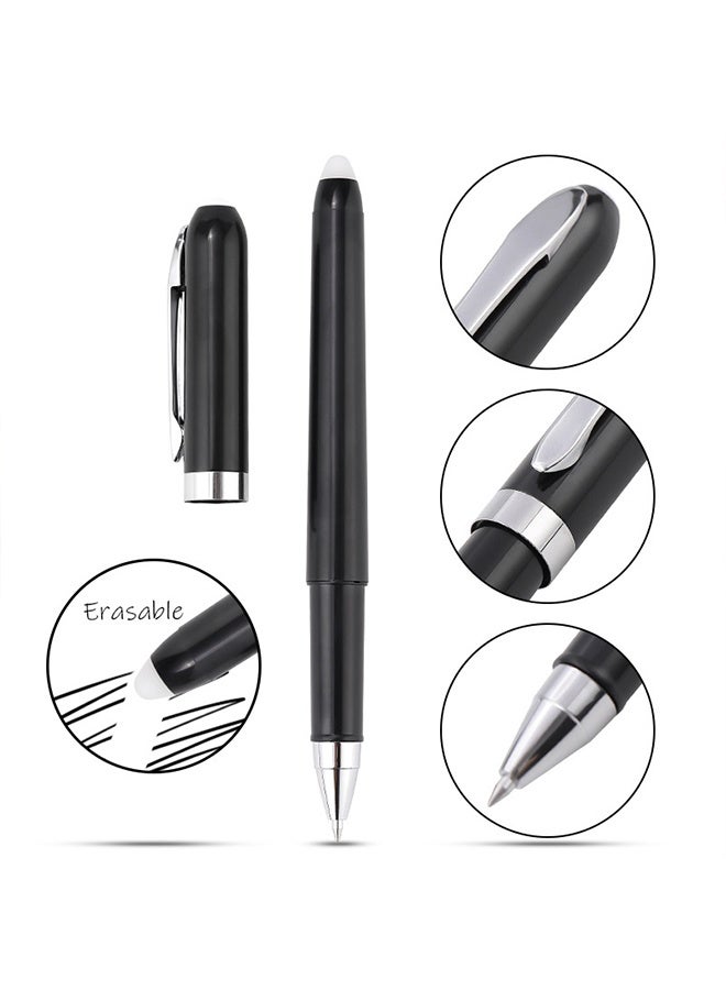 RIANCY 9PCS Erasable Gel Pen Set – 0.5mm Fine Tip, Black Ink, Smooth Writing & Clean Erasing with Cap, Ideal for School & Office  - Image 2