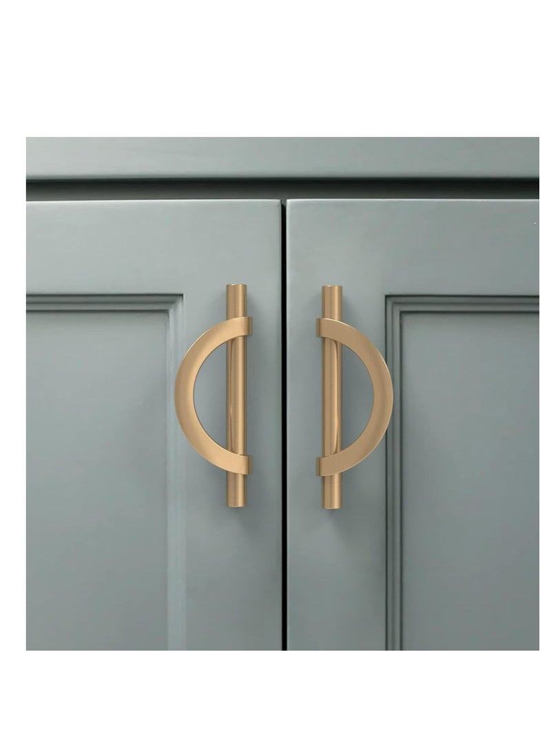 Set of 4 Champagne Bronze Cabinet Pulls 3.75 Inch Hole Centers Stylish Kitchen Handles for Cupboards and Drawers  - Image 1
