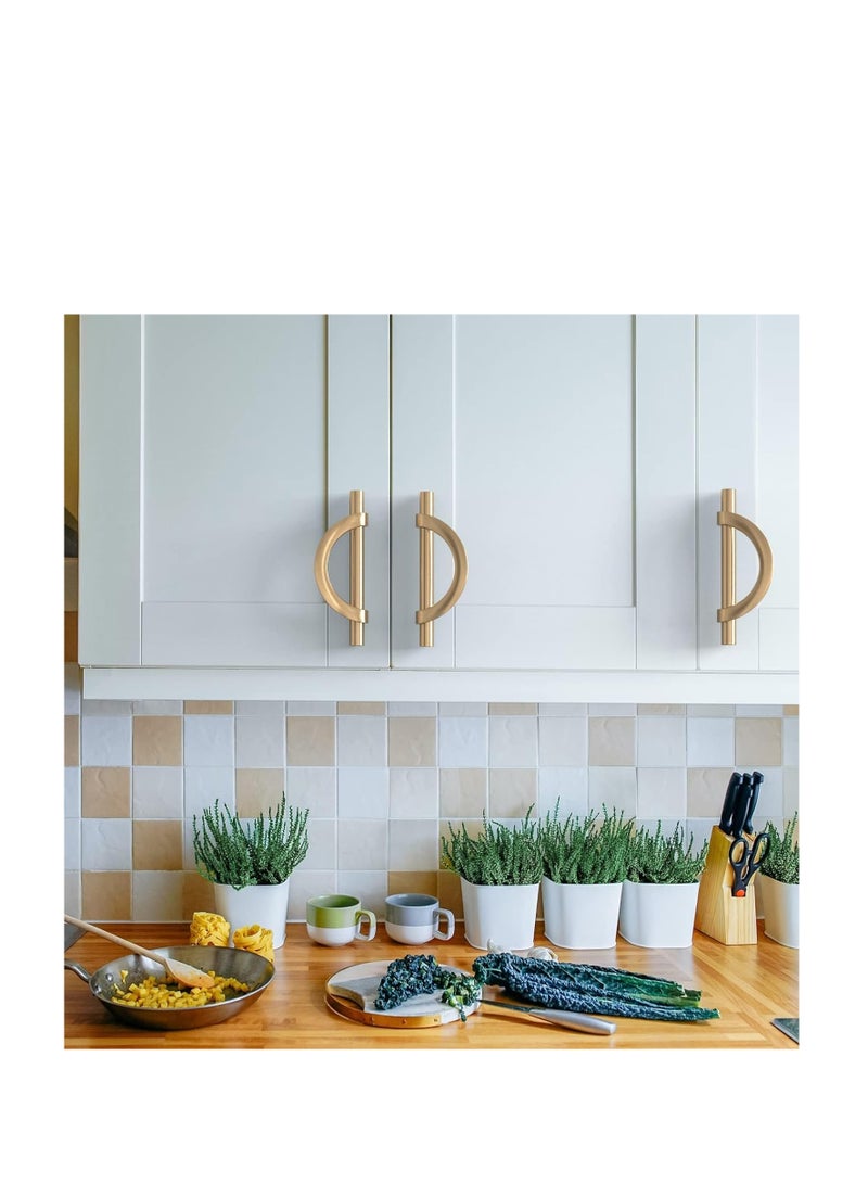 Set of 4 Champagne Bronze Cabinet Pulls 3.75 Inch Hole Centers Stylish Kitchen Handles for Cupboards and Drawers  - Image 4