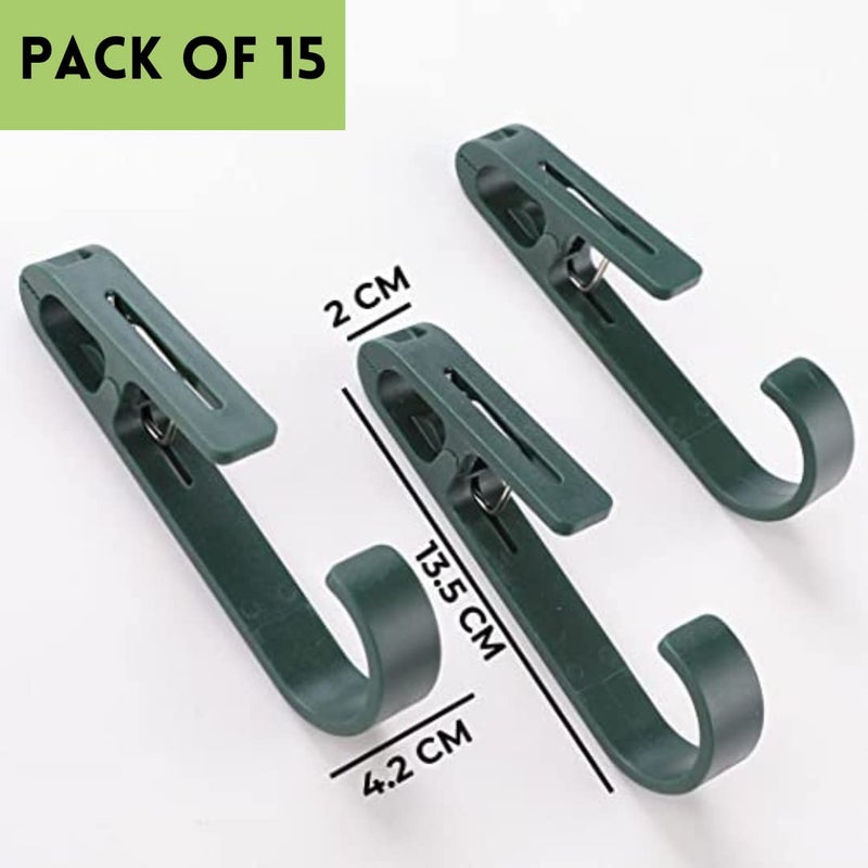 Kuber Industries Kuber Industries Multipurpose Bar Hooks Pins for Laundry Kitchen Wardrobe ABSDurable Strong GripEasy to Use Pack of 15 Green - Image 2