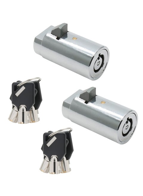 Vending Machine Lock and Key, 2 Pack Universal Security Soda Machine Lock with Tubular Keyway Fits Most T Handle Locks, Replacement for Coke Snack Candy Machine Lock