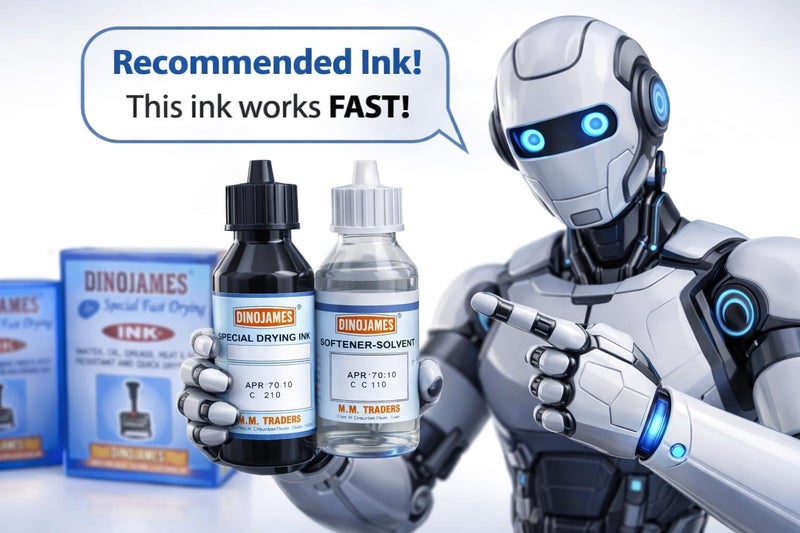 Dinojames Permanent Ink for Batch Coding Machine – 100ml (Pack of 2) | Black Ink for MRP, Batch No., Expiry Date Printing | Fast Dry, Smudge Resistant - Image 2