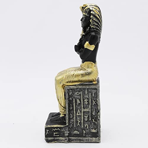 Kocris Casa Reptile Tank Decorations Aquarium Egyptian Pharaoh Betta Fish Tank Statues Figurine Sculpture Ancient Egypt Turtle Lizard Spider Tanks Terrarium Décor Ornament Pet Gold - Image 3